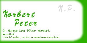 norbert peter business card