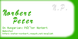 norbert peter business card